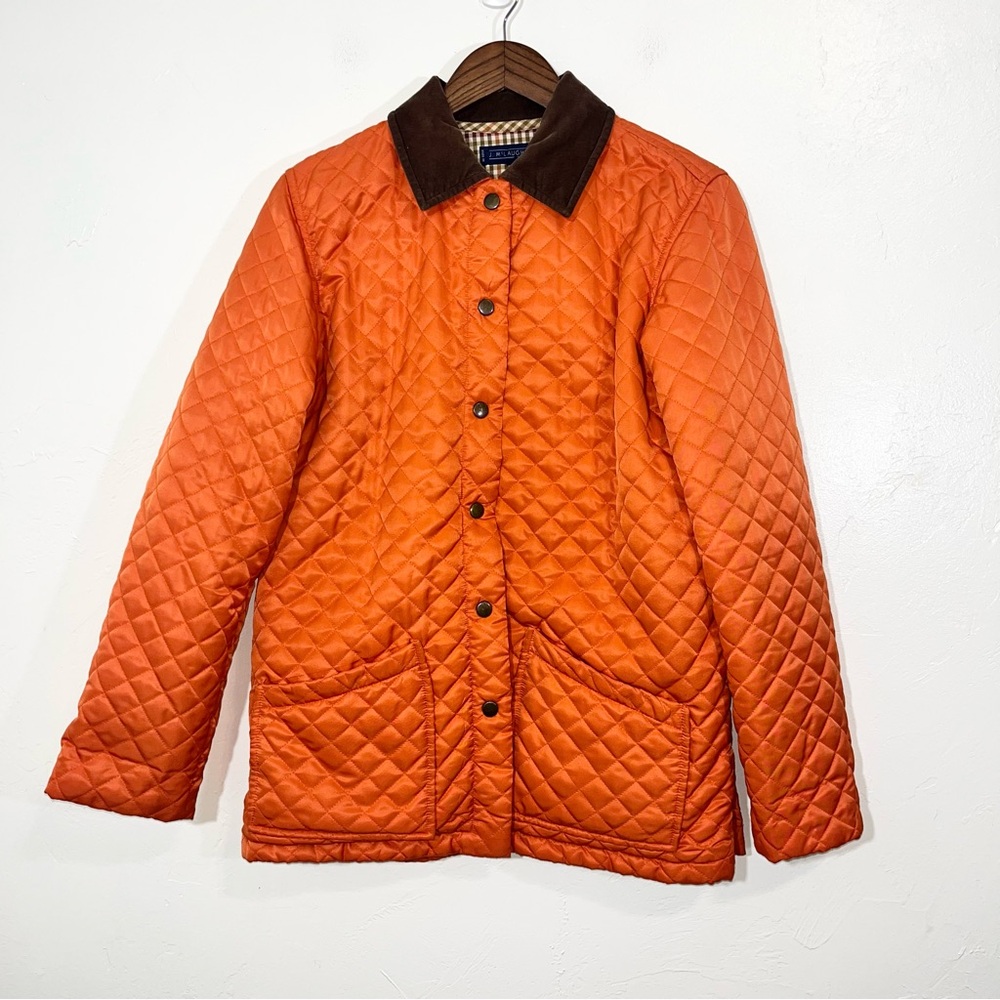 J. McLaughlin Quilted Jacket Barn Coat Corduroy Brown Collar Medium